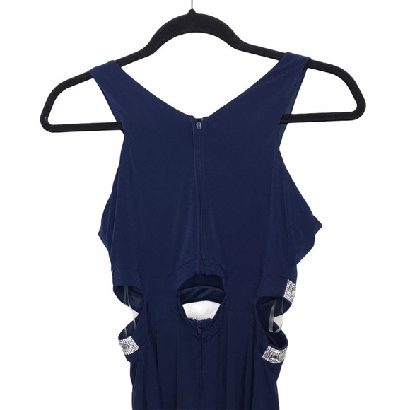 Speechless Blue Embellished Cut Out Mini Dress FLAWED - Picture 5 of 12